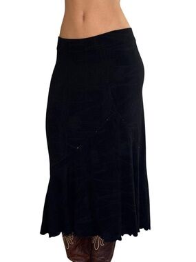 Classic Black A-Line Midi Skirt